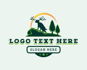 Antlers - Forest Deer Antler logo design