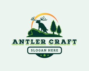 Antlers - Forest Deer Antler logo design