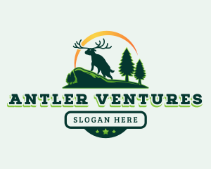 Forest Deer Antler logo design