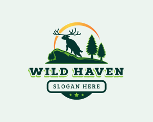 Wild Elk Deer logo design