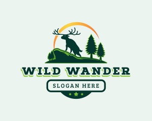 Wild Elk Deer logo design