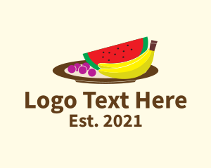 Farmers Market - Healthy Fruit Plate logo design