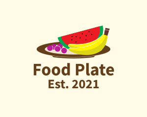 Plate - Healthy Fruit Plate logo design
