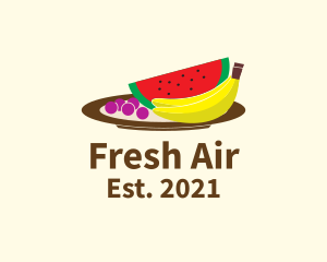 Healthy Fruit Plate logo design