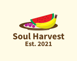 Healthy Fruit Plate logo design