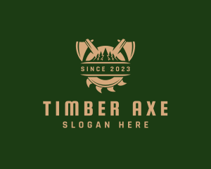 Lumberjack Woodworking Carpentry logo design