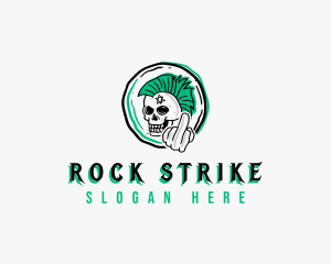 Skull Profanity Rebel logo design