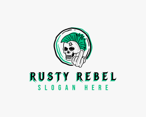 Skull Profanity Rebel logo design