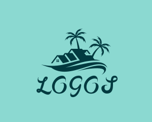 Surfing Wave Beach Resort Logo