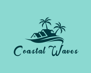 Surfing Wave Beach Resort logo design