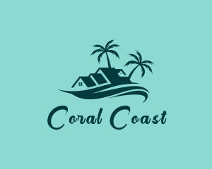 Surfing Wave Beach Resort logo design