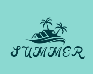 Surfing Wave Beach Resort logo design