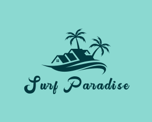 Surfing Wave Beach Resort logo design