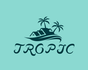 Surfing Wave Beach Resort logo design