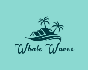 Surfing Wave Beach Resort logo design