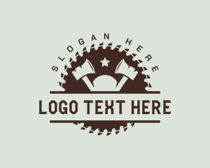Axe - Woodworking Carpentry Tools logo design