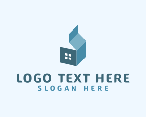 Village - Residential House Fold logo design