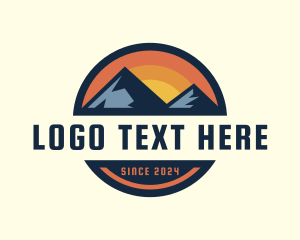 Hiking - Outdoor Mountain Sunset logo design