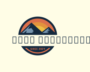 Mountaineering - Outdoor Mountain Sunset logo design