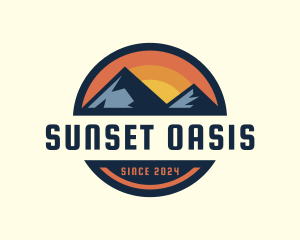 Outdoor Mountain Sunset logo design