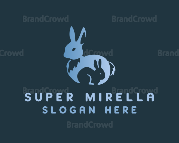 Blue Bunny Animal Logo