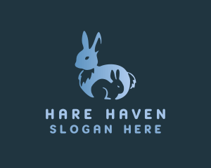 Blue Bunny Animal logo design