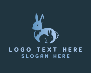 Blue Bunny Animal Logo