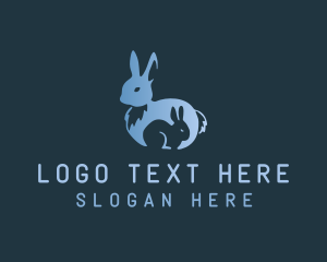 Blue Bunny Animal logo design