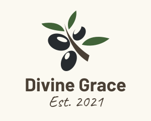 Olive Leaves - Olive Fruit Branch logo design