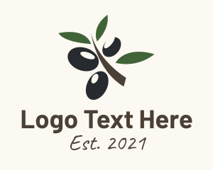 Herbal - Olive Fruit Branch logo design