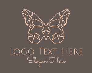 Insect - Skull Butterfly Wings logo design
