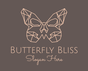Butterfly - Skull Butterfly Wings logo design