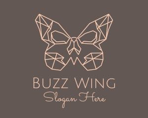 Skull Butterfly Wings logo design