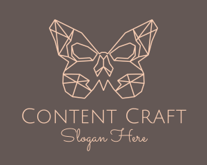 Skull Butterfly Wings logo design