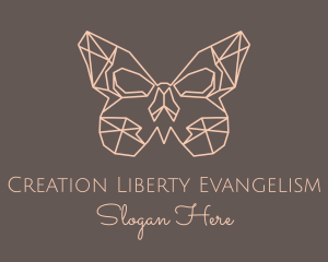 Skull Butterfly Wings logo design