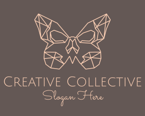 Skull Butterfly Wings logo design