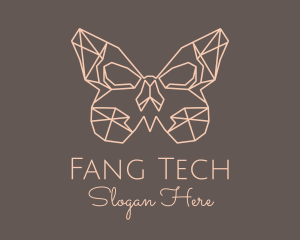 Skull Butterfly Wings logo design