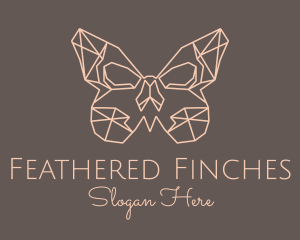 Skull Butterfly Wings logo design