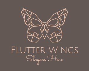 Skull Butterfly Wings logo design