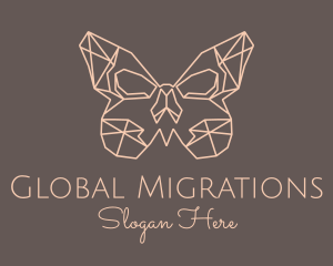 Skull Butterfly Wings logo design