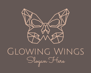 Skull Butterfly Wings logo design