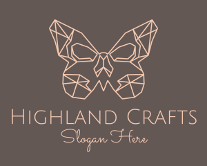 Skull Butterfly Wings logo design