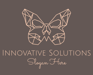 Skull Butterfly Wings logo design