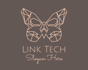 Skull Butterfly Wings logo design