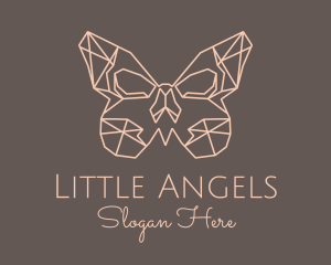 Skull Butterfly Wings logo design