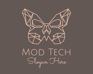 Skull Butterfly Wings logo design