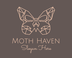 Moth - Skull Butterfly Wings logo design