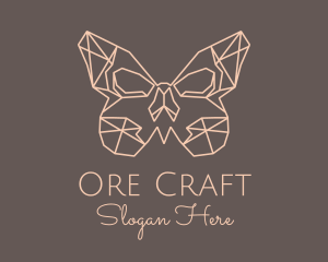 Skull Butterfly Wings logo design