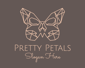 Skull Butterfly Wings logo design