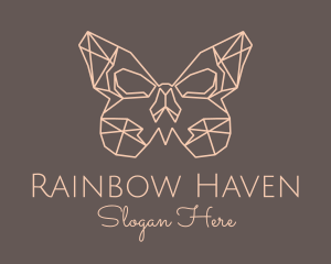 Skull Butterfly Wings logo design